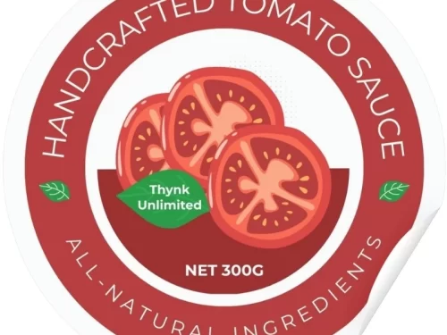 Mẫu tem dán chai xốt cà chua