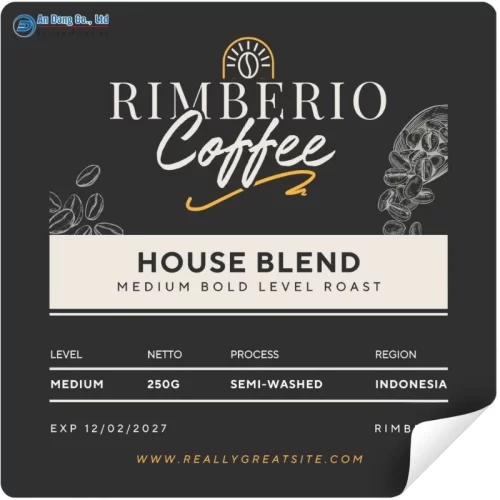 Mẫu tem coffee dạng vuông