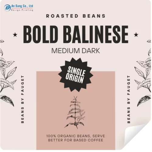 Mẫu tem nhãn coffee đơn giản dạng vuông