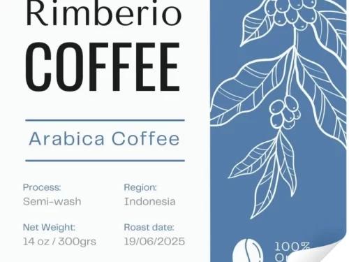 Mẫu tem cà phê Arabica dạng vuông