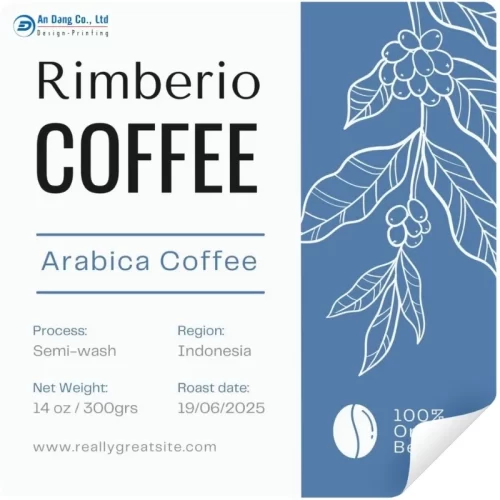 Mẫu tem cà phê Arabica dạng vuông