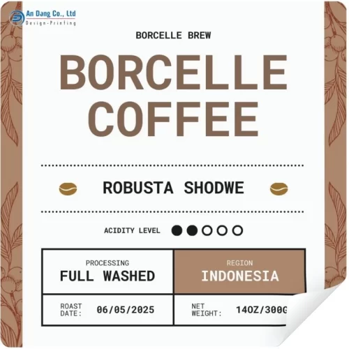 Mẫu tem cà phê Robusta dạng vuông