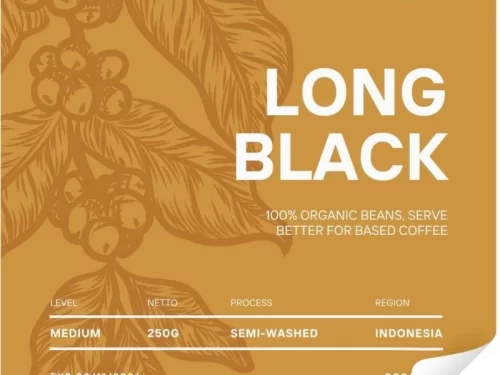 Mẫu tem coffee nguyên chất dạng vuông