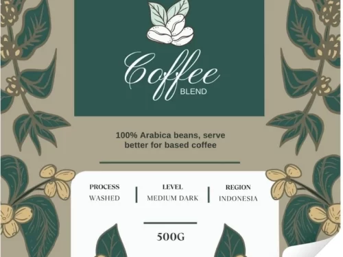 Mẫu tem cà phê Arabica độc đáo dạng vuông