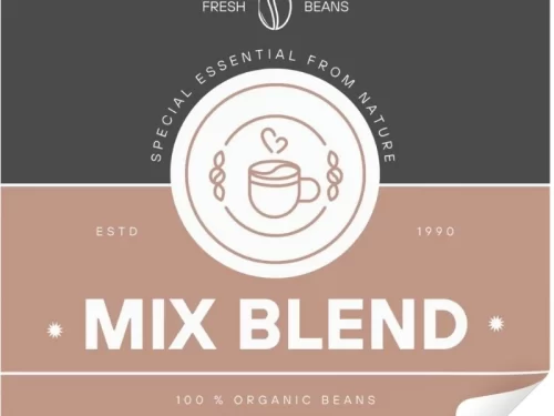 Mẫu nhãn coffee đơn giản dạng vuông