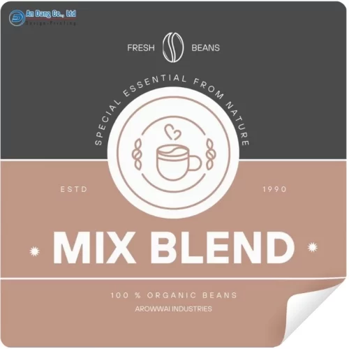 Mẫu nhãn coffee đơn giản dạng vuông
