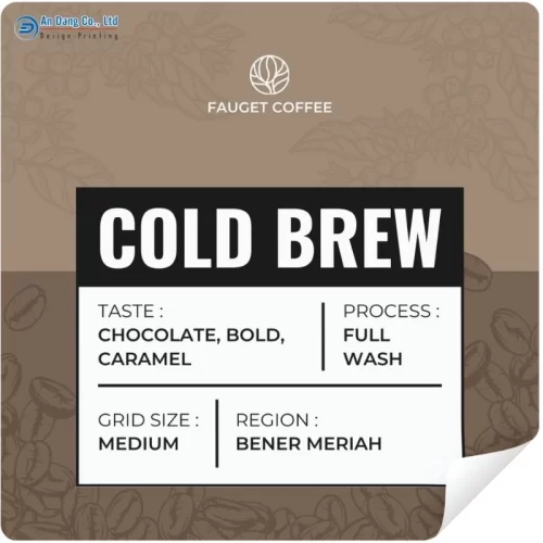 Mẫu tem Cold Brew dạng vuông