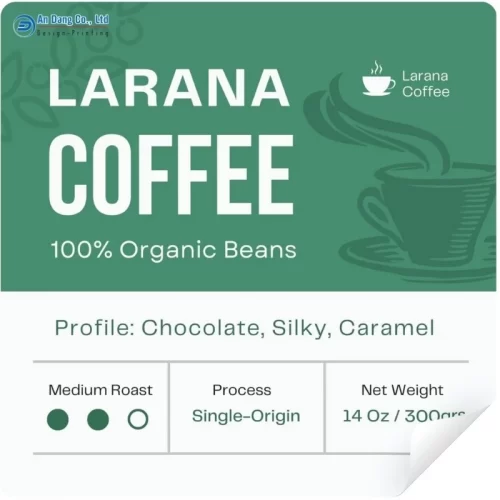 Mẫu tem nhãn coffee độc đáo dạng vuông