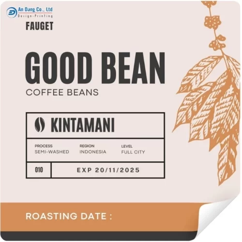 Mẫu tem coffee chuyên nghiệp dạng vuông