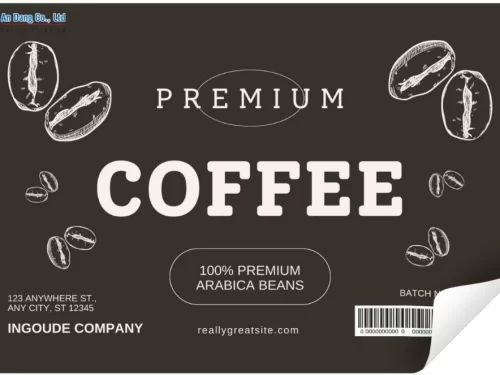 Mẫu tem coffee cao cấp dạng chữ nhật ngang