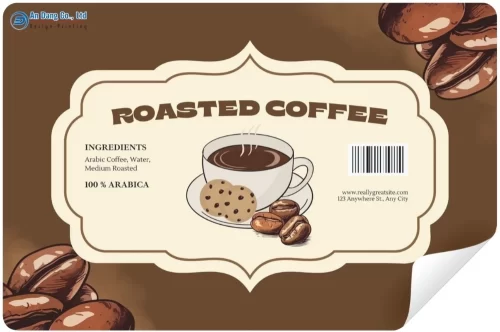 Mẫu tem coffee đơn giản dạng chữ nhật ngang