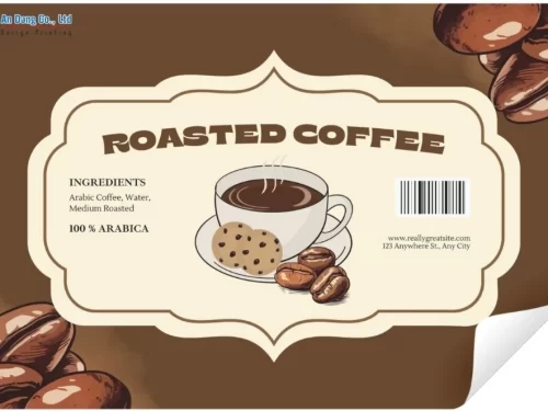 Mẫu tem coffee đơn giản dạng chữ nhật ngang