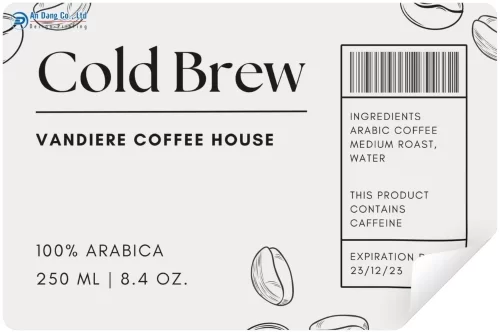 Mẫu tem Cold Brew đơn giản dạng chữ nhật ngang