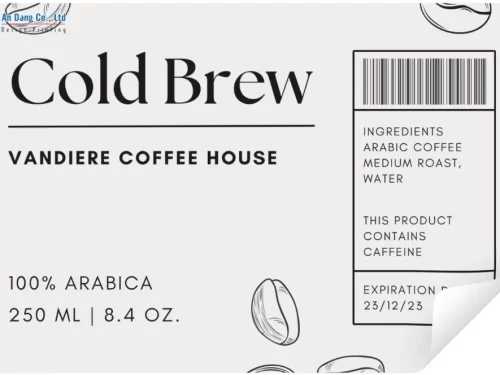 Mẫu tem Cold Brew đơn giản dạng chữ nhật ngang