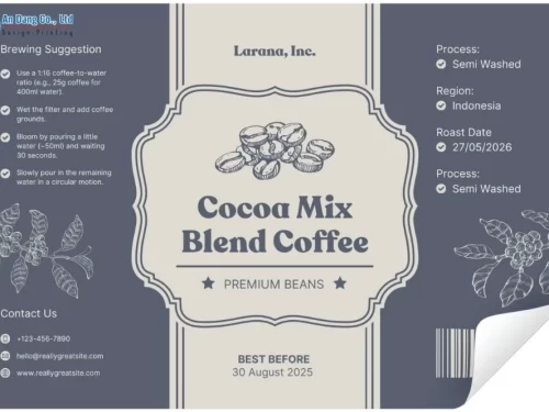 Mẫu tem coffee độc lạ, đẹp mắt dạng chữ nhật ngang