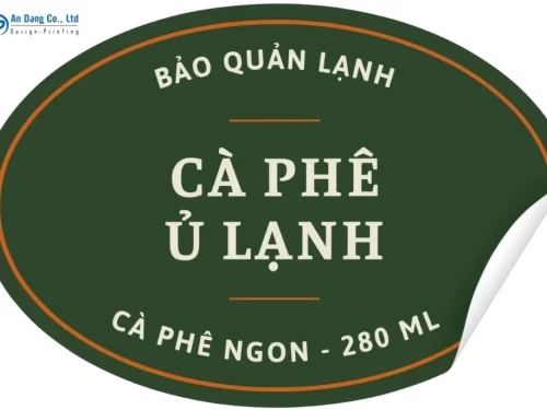 Mẫu tem nhãn coffee dạng oval