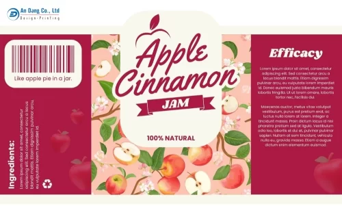 Mẫu tem nhãn hộp mứt táo