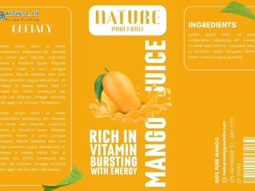 Mẫu tem nhãn nước ép xoài