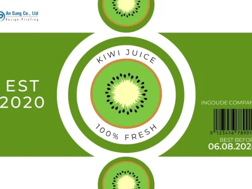 Mẫu tem nhãn nước ép kiwi