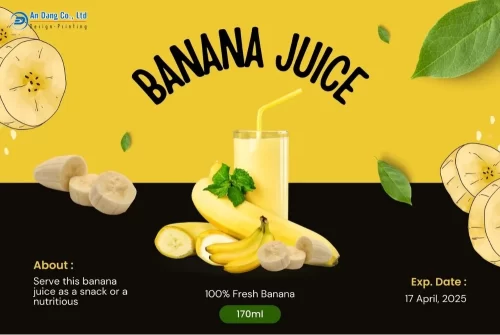 Mẫu nhãn dán nước ép chuối đẹp mắt