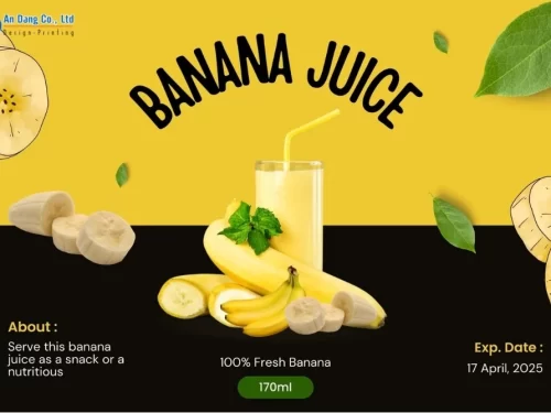 Mẫu nhãn dán nước ép chuối đẹp mắt