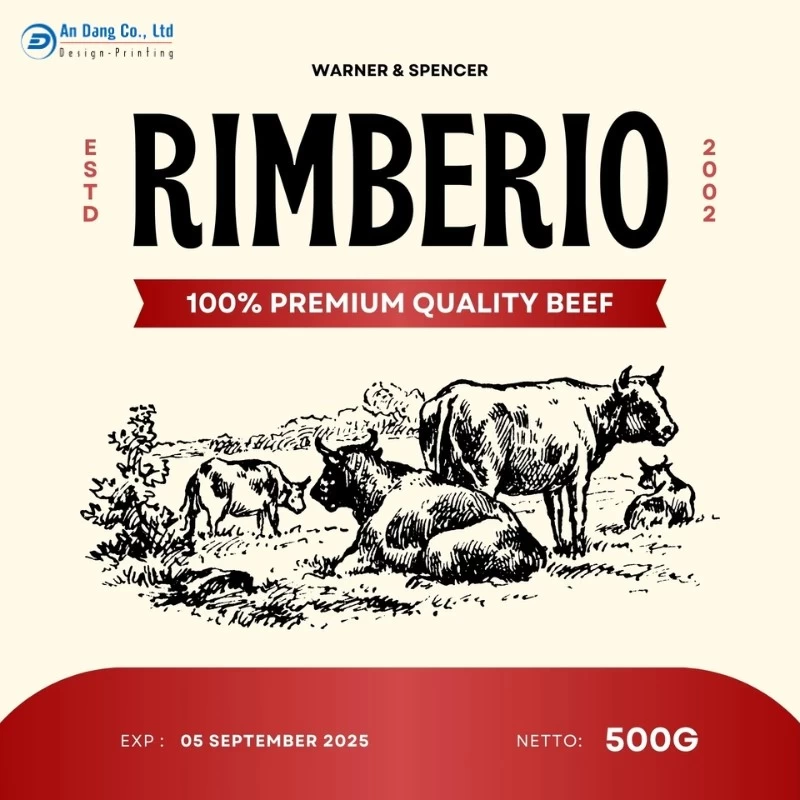 Mẫu tem thịt bò cao cấp