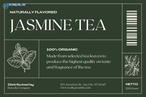 Mẫu tem trà hoa nhài organic