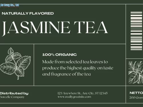 Mẫu tem trà hoa nhài organic