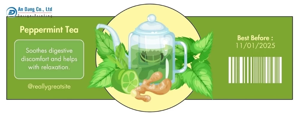 Mẫu tem trà bạc hà