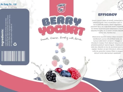 Mẫu tem sữa chua hương vị hỗn hợp quả mọng