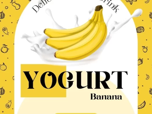 Mẫu tem dán hộp sữa chua vị chuối