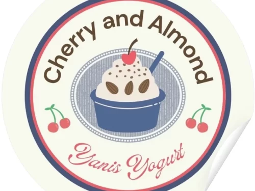 Mẫu tem nhãn sữa chua tròn dễ thương