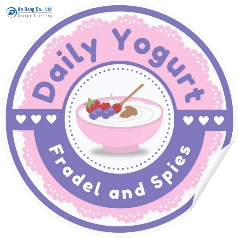 Mẫu tem nhãn sữa chua dễ thương