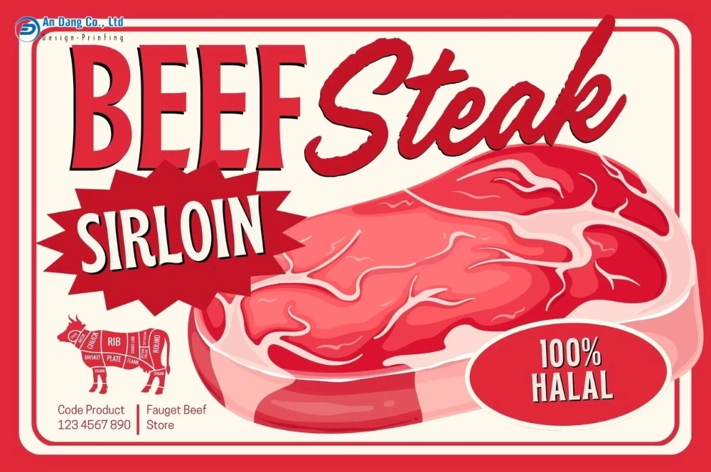 Mẫu tem thịt thăn bò