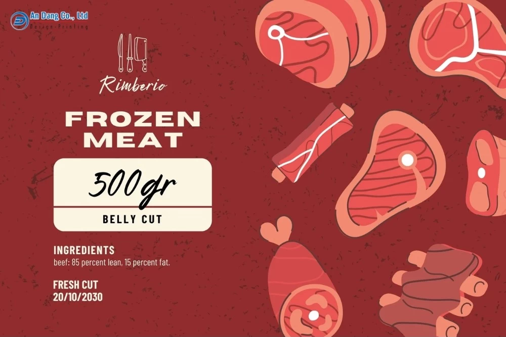 Mẫu tem thịt đông lạnh