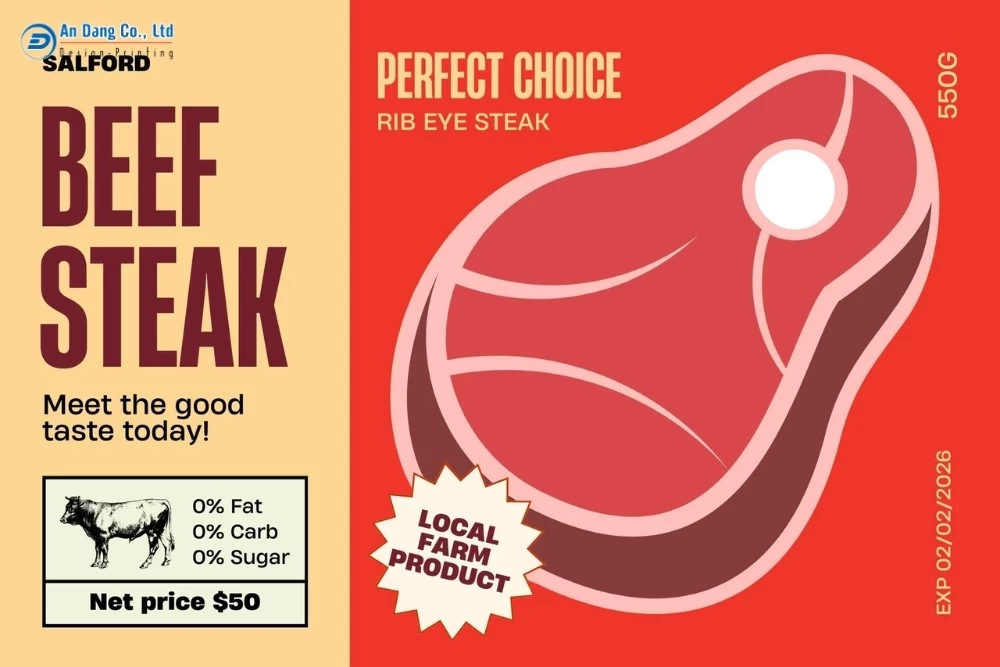 Mẫu tem nhãn thịt bò tươi