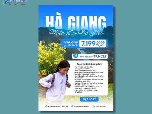 Mẫu 8 - tờ rơi du lịch quảng cáo tour Hà Giang 4 ngày 4 đêm