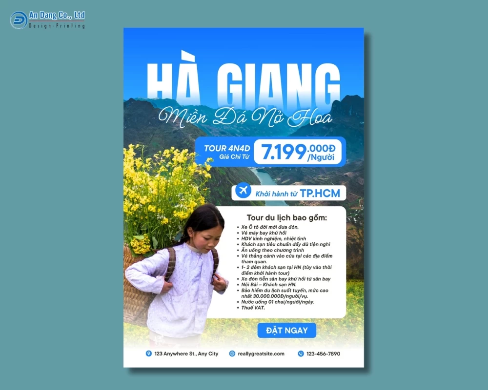 Mẫu 8 - tờ rơi du lịch quảng cáo tour Hà Giang 4 ngày 4 đêm