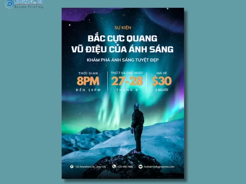 Mẫu 11 - tờ rơi du lịch quảng cáo sự kiện ngắm cực quang