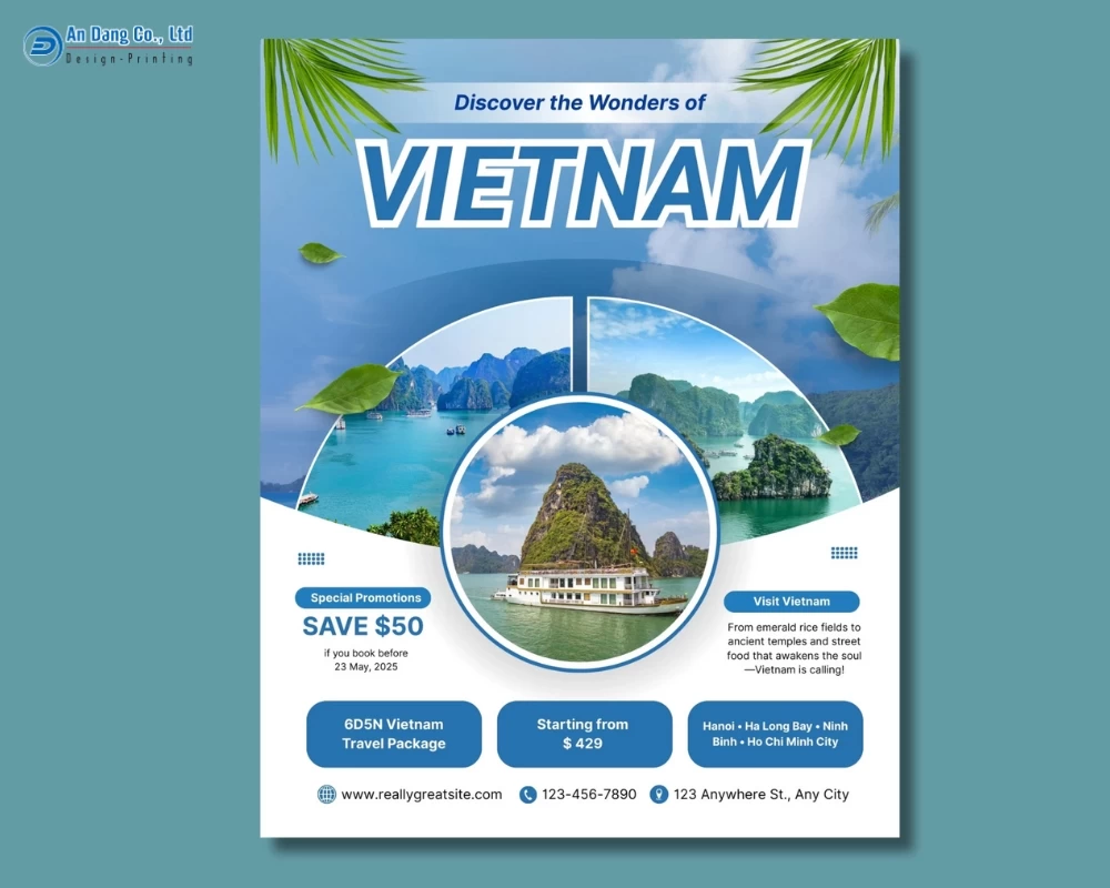 Mẫu 13 - tờ rơi quảng cáo tour khám phá kỳ quan Việt Nam