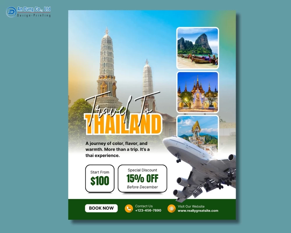 Mẫu 15 - tờ rơi du lịch giới thiệu tour Thái Lan