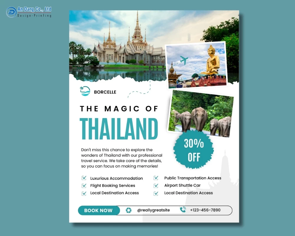 Mẫu 16 - tờ rơi quảng bá tour du lịch Thái Lan