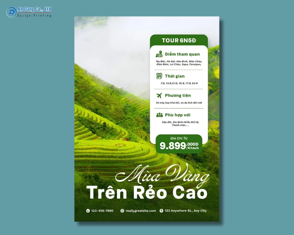Mẫu tờ rơi quảng cáo tour du lịch miền núi Tây Bắc