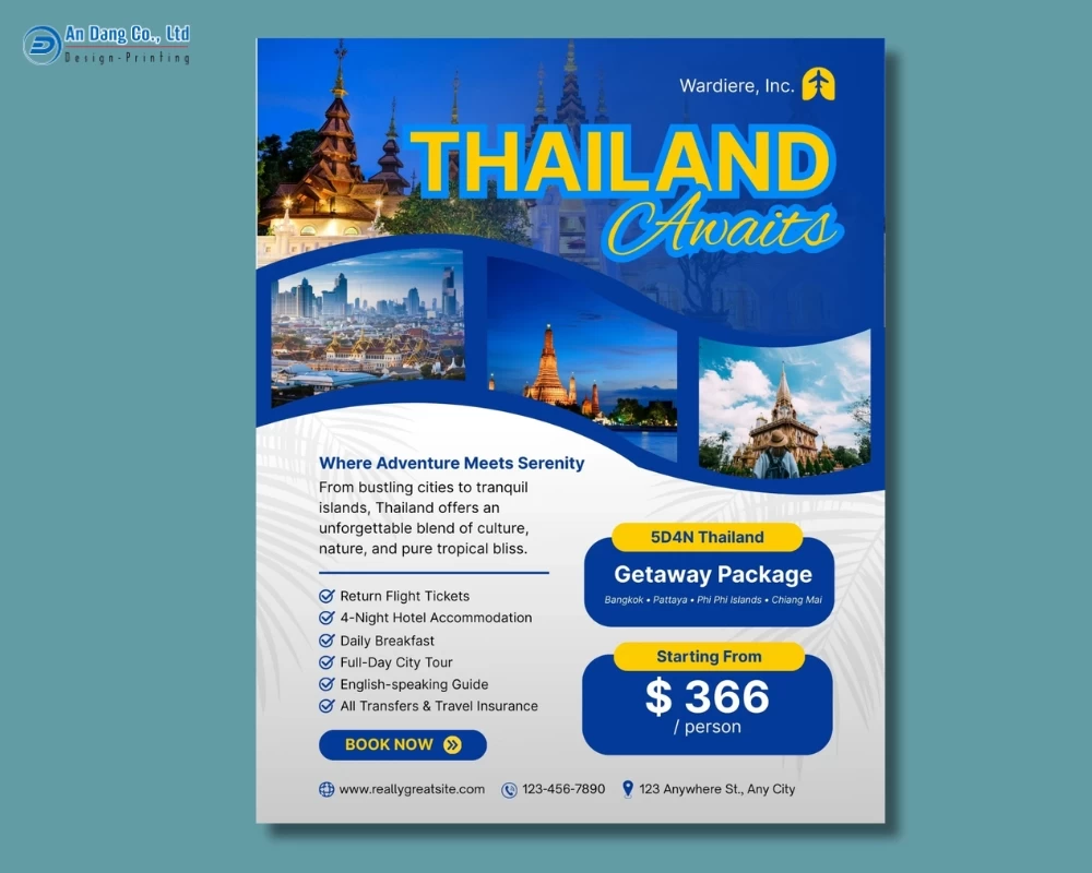 Mẫu 18 - tờ rơi quảng cáo tour Thái Lan