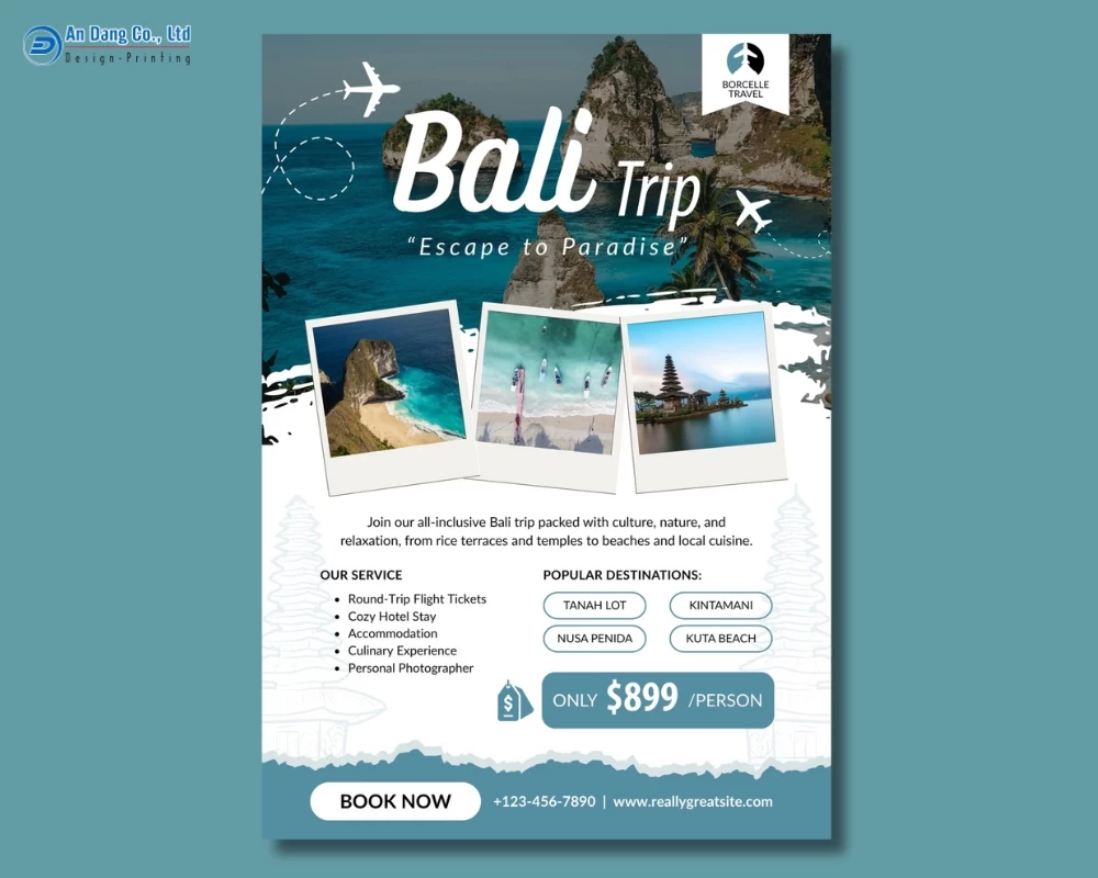 Mẫu 21 - tờ rơi giới thiệu tour đảo Bali