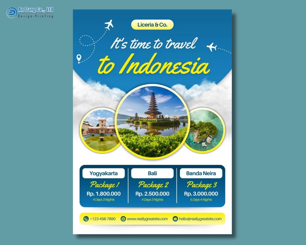 Mẫu 22 - tờ rơi quảng cáo tour du lịch Indonesia