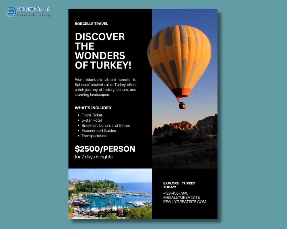 Mẫu 24 - tờ rơi giới thiệu tour du lịch Thổ Nhĩ Kỳ 7 ngày 6 đêm