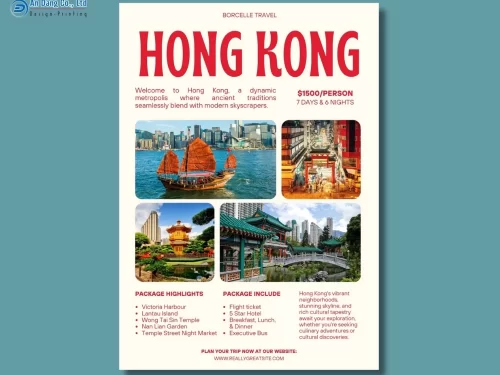 Mẫu 27 - tờ rơi giới thiệu tour du lịch Hong Kong 7 ngày 6 đêm