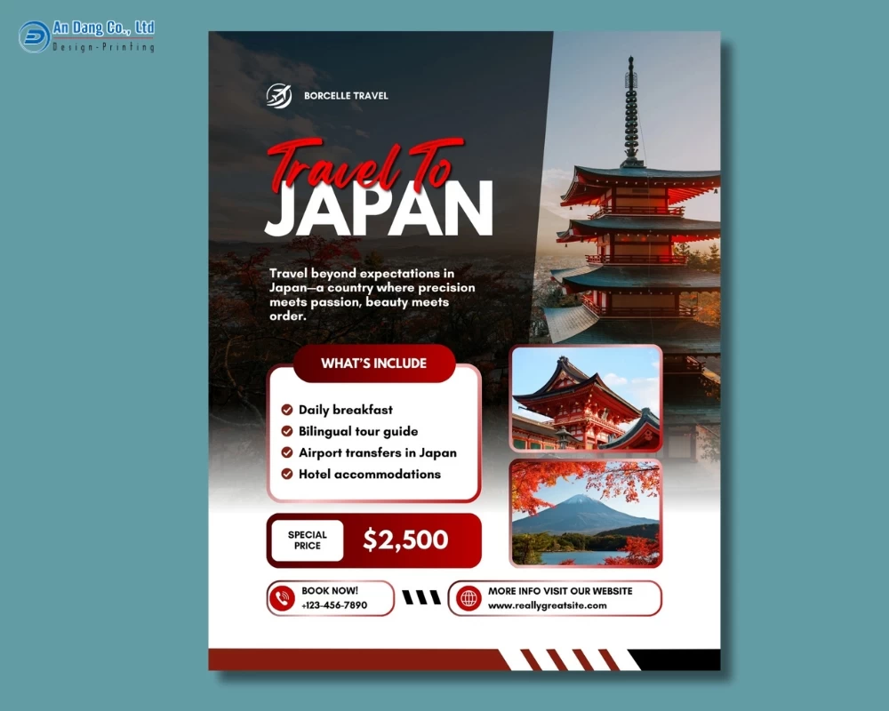 Mẫu 28 - tờ rơi quảng cáo tour du lịch Nhật Bản