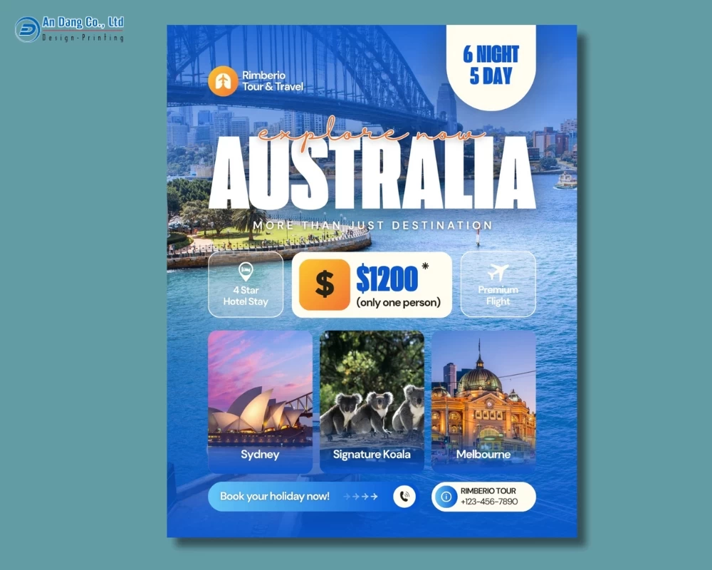 Mẫu 30 - tờ rơi quảng cáo tour du lịch Australia